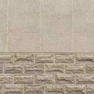 芜湖 黄金麻自然面蘑菇石配荔枝面干挂