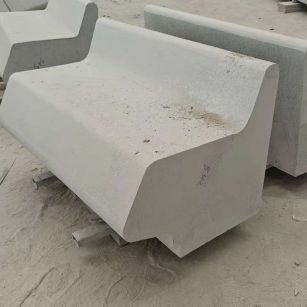 芜湖 芝麻白花岗岩异形坐凳，石凳