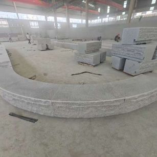 芜湖 芝麻白异形坐凳，自然面光面弧形加工