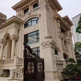 芜湖 黄金麻花岗岩别墅外墙干挂效果展示