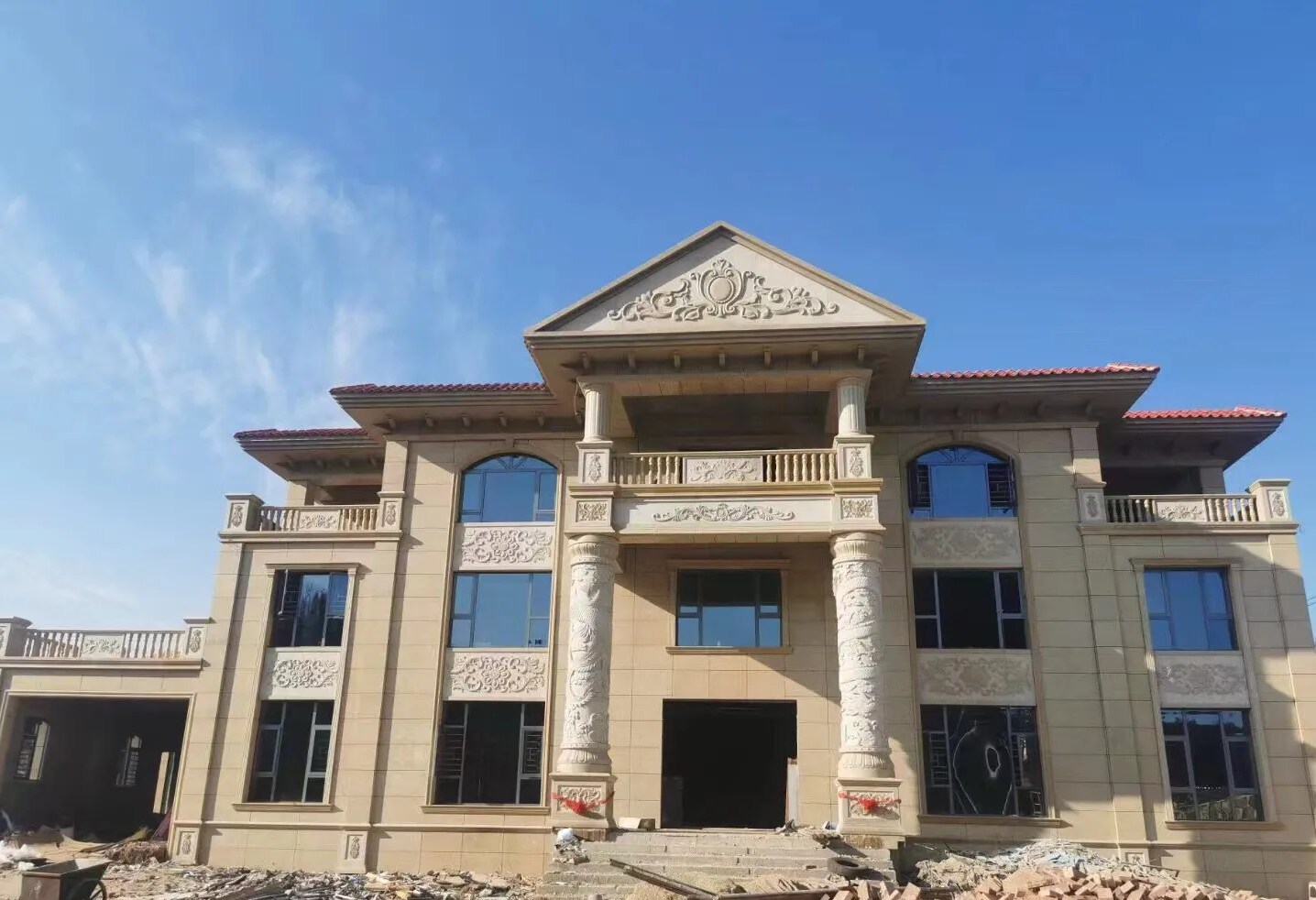 芜湖 黄金麻花岗岩别墅外墙干挂