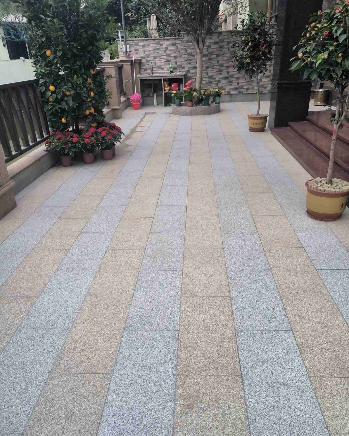 芜湖 黄金麻白麻荔枝面庭院铺装展示