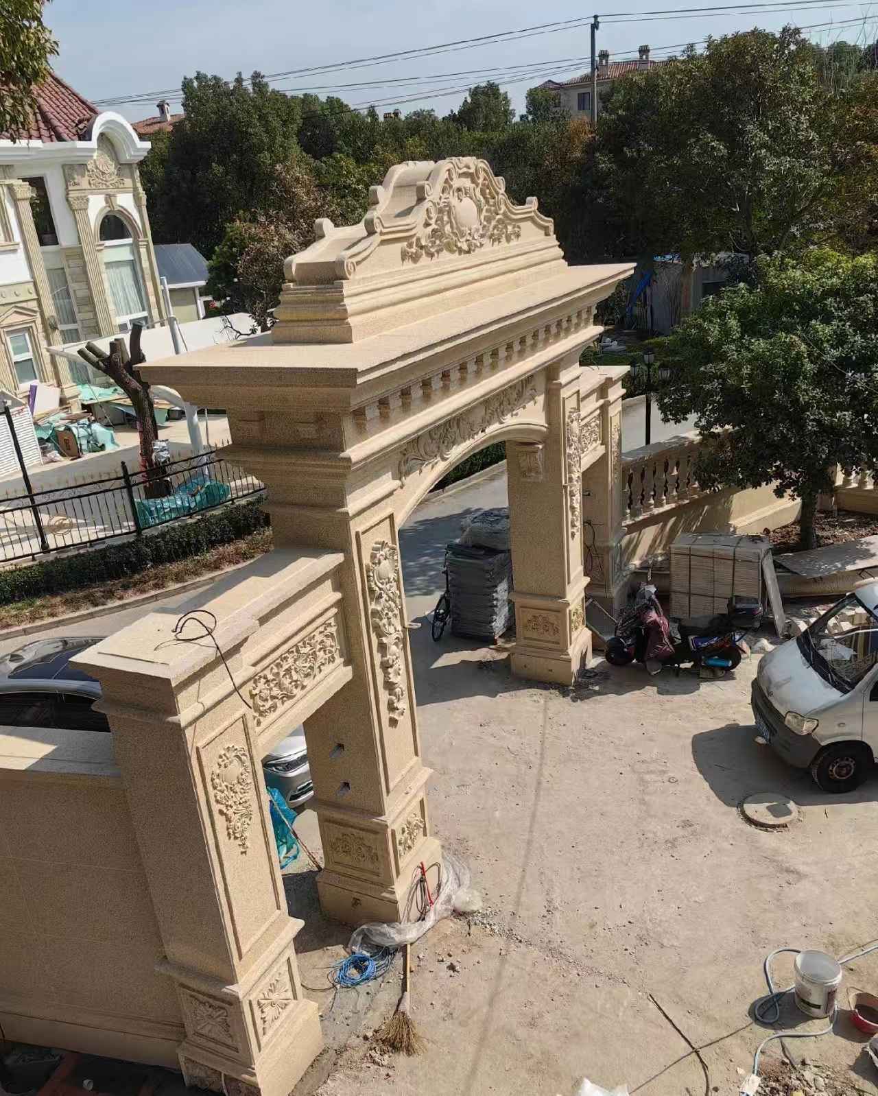 芜湖 黄金麻荔枝面花岗岩别墅门楼